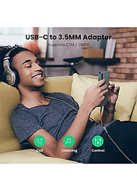 Cổng chuyển đổi Ugreen USB-C to 3.5mm Audio Cable AV161 - Hàng chính hãng