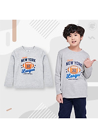 Áo bé trai BIGFOX - MISS MEOW thu đông, áo thun dài tay cho bé size đại in hình bóng bầu dục Newyork 11 - 38 kg