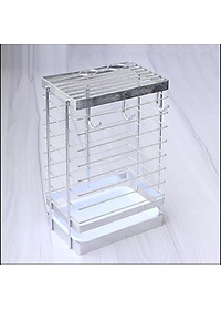 Kệ đựng dao kéo Inox kèm 3 móc treo và khay hứng nước - không rỉ sét