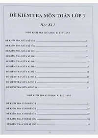 Combo Sách - Đề kiểm tra Toán 3 học kì I + II