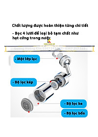 Đầu nới vòi nước xoay 720 độ lắp vòi nước chậu rửa bắt bồn rửa mặt lavabo với 2 chế độ nước chảy