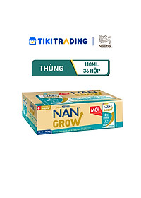 Thùng sữa bột pha sẵn Thực phẩm bổ sung Nestlé NANGROW 9(4x110ml) sữa mát công thức từ Thụy Sĩ với 100% Canxi giúp bé cao lớn vượt trội dành cho bé từ 1 tuổi