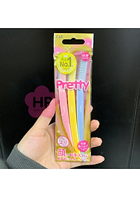 Dao Cạo Lông Mày Cán Dài Kai Pretty 01628-GA0053 (Set 3 cây)