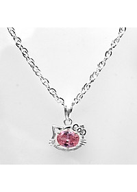 Dây Chuyền Trẻ Em Bạc Hiểu Minh DTE051P Mèo Kity