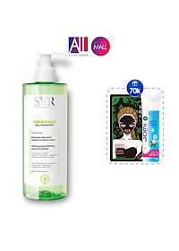 Gel rửa mặt không xà phòng, làm sạch SVR sebiaclear gel moussant TẶNG mặt nạ Sexylook / bông tẩy trang Jomi (Nhập khẩu)
