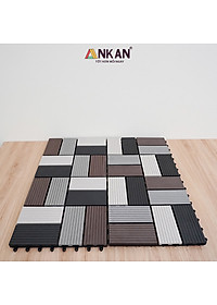 Vỉ Nhựa Lót Sàn Cao Cấp Thương Hiệu ANKAN Bốn Màu Đan Xen, Vỉ Gỗ Nhựa Ngoài Trời, Vỉ Nhựa Lót Sàn Ban Công, Lót Sàn Nhà, Trang Trí Sân Vườn, Lót Sàn Nhà Tắm, Trang Trí Hồ Bơi, Tiệm Spa, (1 vỉ)