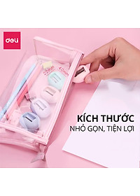Gọt Bút Chì, Chuốt Bút Chì Mini DELI Lưỡi Thép Không Gỉ, Cắt Bén, Hạn Chế Gãy Ngòi Chì. 