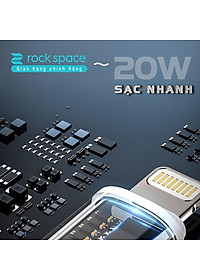 Dây cáp sạc nhanh Rockspace Z18 dành cho iphone, chuẩn PD 20W, ổn định, không nóng máy - Hàng chính hãng