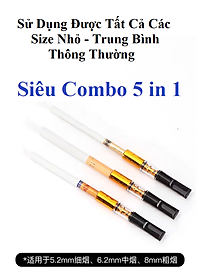 Bộ Tẩu Lọc Thuốc Đa Năng 5 in 1 Giá Rẻ Dùng Cho Tất Cả Các Size Nhỏ - Trung Bình - Thông Thường