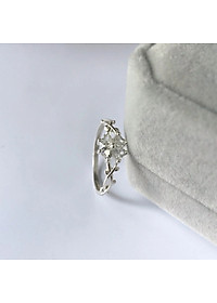 Nhẫn Nữ Bạc 925 Cỏ 4 Lá Đính Đá Xinh Xắn Bạc Hiểu Minh NU497