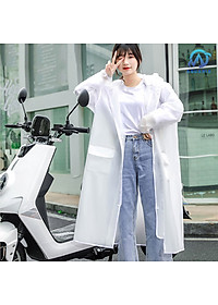 ÁO MƯA ĐƠN Áo Mưa Trong Suốt Dáng Dài Vành Rộng Có Khóa Kéo