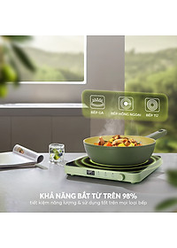 Chảo phủ sứ cao cấp Elmich Olive EL-5965OV nhiều size, Hàng chính hãng, dùng được mọi bếp - JoyMall