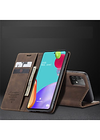 Bao da bò dạng ví dành cho Samsung Galaxy A72 mẫu case hàng nhập khẩu