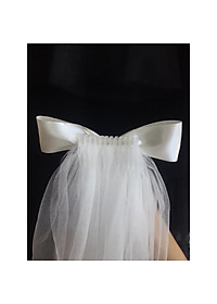 Voan phồng - lúp cô dâu đính nơ nguyên khổ vải chiều dài 90cm Giangpkc