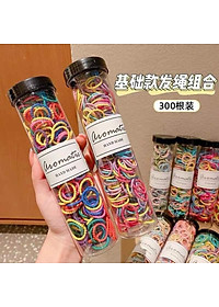HỘP 300 CHUN BUỘC TÓC XOẮN SỢI NHỎ KHÔNG LÀM ĐAU TÓC CHO BÉ