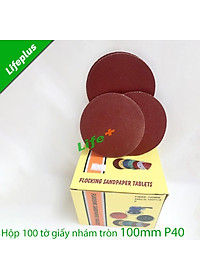 Hộp 100 giấy nhám tròn 100mm