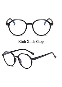 Kính Giả Cận, Gọng Kính Giả Cận Nam Nữ Mắt Tròn Gọng Nhựa Dẻo Không Độ Chống Tia Bức Xạ Uv, Chống Ánh Sáng Xanh
