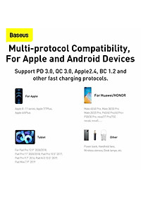 Cóc sạc  Baseus Compact Quick  nhỏ gọn 20W (USB + Type C Dual Port, 20W PD/QC 3.0 Multi Quick Charge Support) cho iPhone 12/iP11/XS Max, Android .. - Hàng chính hãng