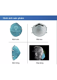 Khẩu trang phòng dịch N95 3M 1860 chuyên dùng chống giọt bắn, máu, vi khuẩn- Khẩu trang 3M đạt tiêu chuẩn N95 và FDA chính hãng