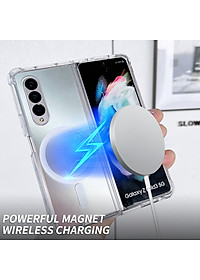 Ốp lưng Maqsafe cho Samsung Galaxy Z Fold 4 chống sốc trong suốt hỗ trợ sạc Maqsafe hiệu Likgus Maqsafe Magetic Case siêu mỏng 1.5mm, độ trong tuyệt đối, chống trầy xước, chống ố vàng, tản nhiệt tốt - hàng nhập khẩu