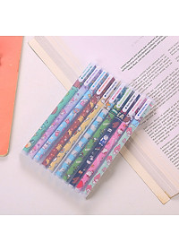 Combo 10 bút mực nước gel in hình hoạt hình chấm bi dải ngân hà nhiều màu khác nhau