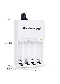 Bộ Sạc Pin Tiểu  Doublepow K02 Dòng Sạc Nhanh - Tự ngắt  - An Toàn - Sạc các loại Pin AAA, AA Sạc Pin Micro Không Dây - Sạc Pin Đồ Chơi Điện Tử - Sạc Pin Tiểu Dung Lượng Cao Hàng Chính Hãng