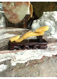 Gậy như ý phong thủy may mắn vạn sự như ý đá thạch anh vàng - Dài 17 cm