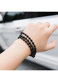 Chuỗi Vòng Tay Phong Thủy Dành Cho Cả Nam và Nữ - VT0009 -  Đá Obsidian Chống Ăn Mòn, Phai Màu - Phát Tài Phát Lộc