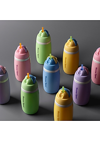 Bình uống nước giữ nhiệt có ống hút chống tràn, chống sặc Tommee Tippee ACTIVE STRAW, 266ml, cho bé từ 12 tháng – Xanh