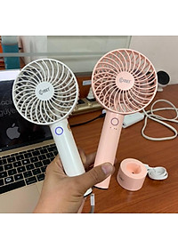 Hàng chính hãng - Quạt Sạc Cầm Tay Cao Cấp Comet CRF1004 4W có đế rời, 6 cánh quạt