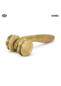 Cây lăn massage toàn thân 2 bánh gai đôi đa năng bằng gỗ Bách Xanh (MH862) Chăm sóc sức khỏe