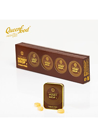 Kẹo Sả Nhân Mật Ong Queenfood Honey Drop Leatherwood Không Đường 33gr Hộp 10 viên
