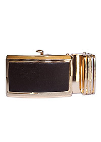 HJ9113-14-34 - Đầu khóa da bò Huy Hoàng 3,5 phân đầu vàng màu đen, nâu, vàng bò