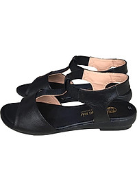 Giày sandal nữ Trường Hải da bò thật đế cao su không trơn dép cao 2.5cm dép thời trang cao cấp SDN074