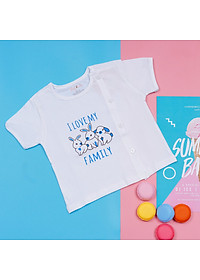 Áo sơ sinh cotton bác sĩ tay ngắn