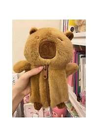 Túi Đựng hình Gấu Bông Capybara Nâu Dễ Thương Cho Bé