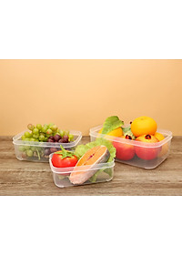 Bộ 3 hộp thực phẩm chữ nhật Hokkaido 750-1500-2500ml