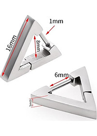 Bông Tai Nam Khoen Hình Tam Giác Titan Không Đen TT 2425 - 1 Cặp