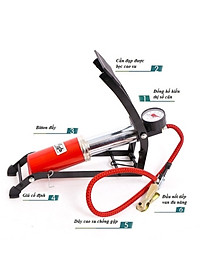 Dụng cụ bơm hơi bánh xe đạp chân đa năng mini dùng cho xe đạp, xe máy 