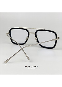 Gọng Kính Cận, Kính Giả Cận Chống UV Mắt Vuông To Khung Ngang Viền Đen Hàn Quốc - BLUE LIGHT