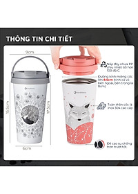 Cốc (Ly) cách nhiệt, giữ nhiệt DandiHome inox 304 (500ml)