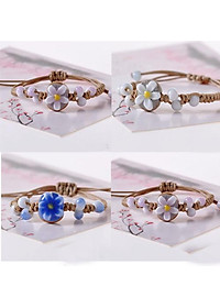 Vòng tay gốm thời trang 3D hoa chìm VGOM30