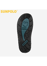 Dép Nam Quai Ngang Da Bò Cao Cấp SUNPOLO SUA12D - Đen