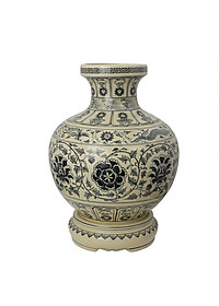 Bình Phượng hoàng truyền thống Gốm Chu Đậu (S6)- Kích thước F22 x H25 cm