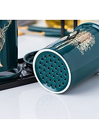 Bộ Ống Đựng Đũa Sứ Đựng Đũa, Thìa, Muỗng Cao Cấp Kèm Khung Thép Xuất Nhật- Sang Trọng - Hàng Loại 1 - Chính Hãng MINIIN