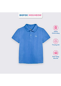 Áo polo bé trai Bigfox Miss Meow mùa hè chất cá sấu, áo có cổ đồng phục đi học size đại 7-15 tuổi 50kg