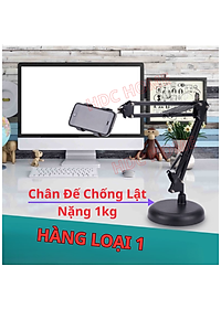 Giá Đỡ Điện Thoại Khung Kim Loại Xoay 360 độ, Chân Đế Chống Lật, Tùy Chỉnh Nhiều Góc Độ, Dùng Để Livestream, Giải Trí, Học Online - HÀNG CHÍNH HÃNG