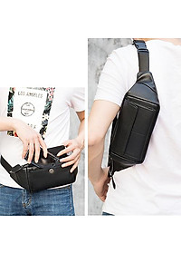 Túi bao tử nam MARRANT BHM7315 Da cừu thật 100%. Đeo bụng, đeo vai, đeo hông, đeo ngực...