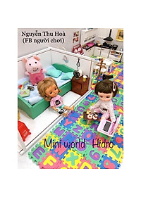 Bộ thảm 12ô chữ xốp ghép mini trang trí nhà búp bê BJD 1/8