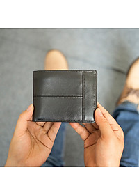 Ví nam, bóp nam da bò sáp Bụi Leather V106 - Bảo hành 12 tháng